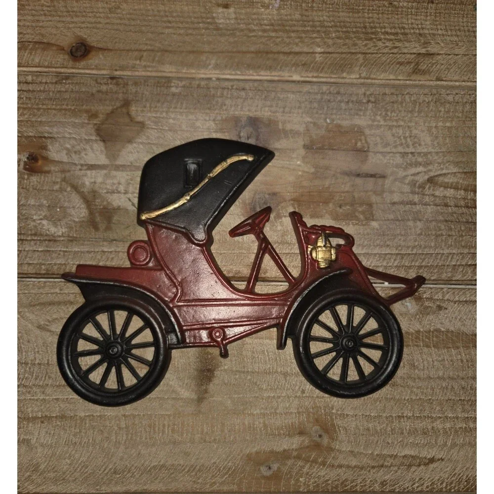 Vintage 1970s Midwest Products Co. Cast Aluminum Antique Car Wall Plaques